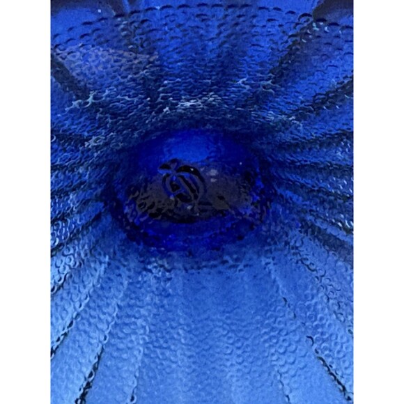 Imperial Glass Cobalt Blue Basket Weave Creamer Pitcher 5.5” - Picture 7 of 7